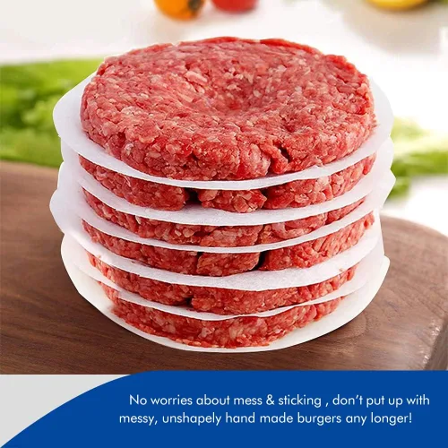 Miniatura 2 de Burger Patty - Juego de 500 almohadillas antiadherentes para papel de pergamino de hamburguesa