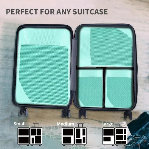 Miniatura 6 de BRAQ Juego de 6 cubos de compresión para maletas, bolsas organizadoras de viaje para equipaje, bolsas de compresión de viaje para empacar como
