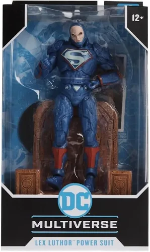 Miniatura 2 de McFarlane Toys DC Multiverse Lex Luthor in Blue Power Suit - Figura de acción de 7 pulgadas con trono y accesorios