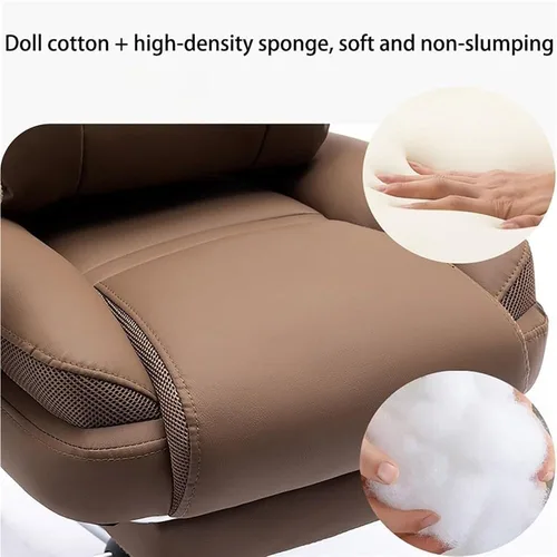 Miniatura 4 de Big and Tall Office Chair Heavy Duty Ergonomic Executive Desk Chair High Back PU Leather Computer Swivel Chair with Thick Padded Seat for Home White