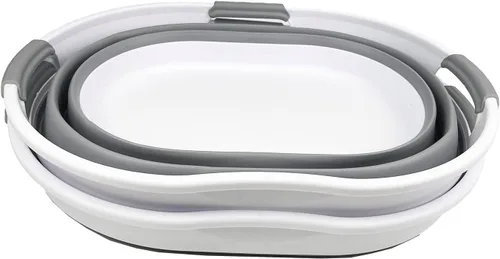 Miniatura 3 de SAMMART Cesta plegable de plástico para la ropa sucia de 25L (6.6 galones), contenedor de almacenamiento plegable y organizador, tina de lavado