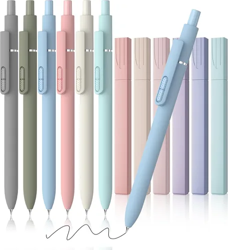 Miniatura 14 de 16 bolígrafos de gel negros - 0.7mm de punta media, bolígrafos de tinta negra Escritura suave - Bolígrafo retráctil de secado rápido para hombres
