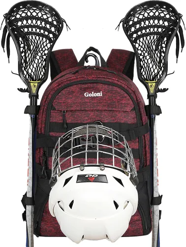 Miniatura 10 de Goloni Lacrosse - Mochila para equipo con dos palos y compartimento separado para tacos y bolsa de hockey sobre césped