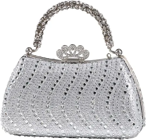 Miniatura 8 de Dreubea Bolso de noche brillante para mujer, bolso de noche con diamantes de imitación de moda