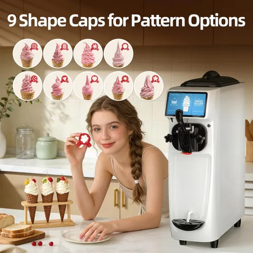 Miniatura 7 de Máquina de helado de servicio suave, máquina de helado de 4 a 4.5 galones/H, pantalla de 7 pulgadas, máquina de servir suave con preenfriamiento