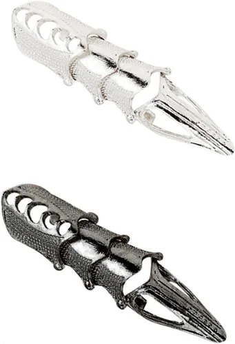 Juego de 2 4 anillos punk de armadura completa para nudillos y garra, góticos, ajustable, con bisagras, para mujeres, hombres, niñas, niños,