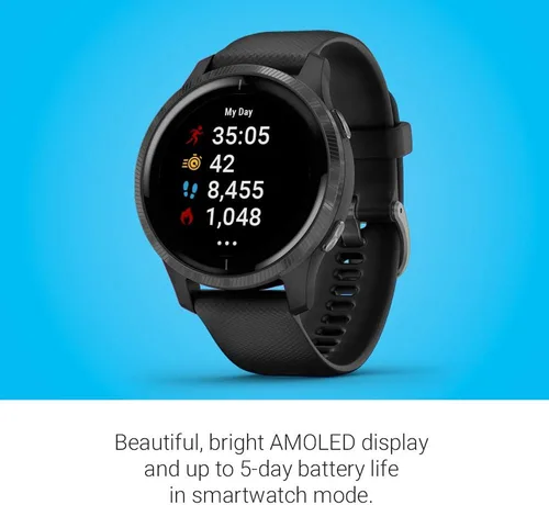 Miniatura 3 de Garmin 010-02173-11 Venu, GPS SmartWatch con pantalla táctil brillante, presenta música, monitoreo de energía corporal, entrenamientos animados