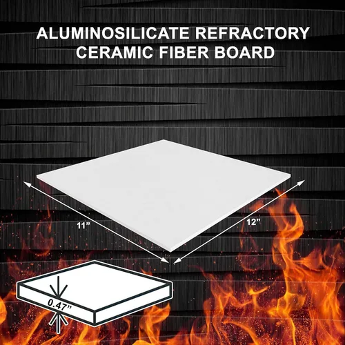 Miniatura 2 de SIMOND STORE Tablero aislante de fibra de cerámica, 12 x 11 x 0.47 pulgadas de grosor, tablero de fibra de cerámica de alta temperatura nominal