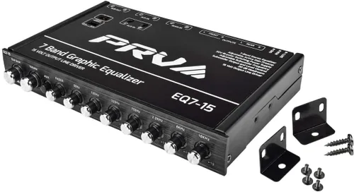 Miniatura 3 de PRV AUDIO EQ7-15 Ecualizador gráfico de 7 bandas Salida de nivel de línea RCA de 15 voltios con atenuador y control de nivel de subwoofer para audio