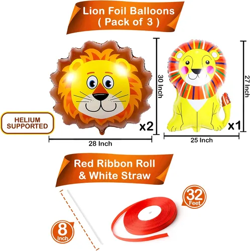 Miniatura 4 de Globo de carpa de circo de carnaval y globo de león – grande, 30 pulgadas Decoraciones de fiesta temática de carnaval Globos de carnaval