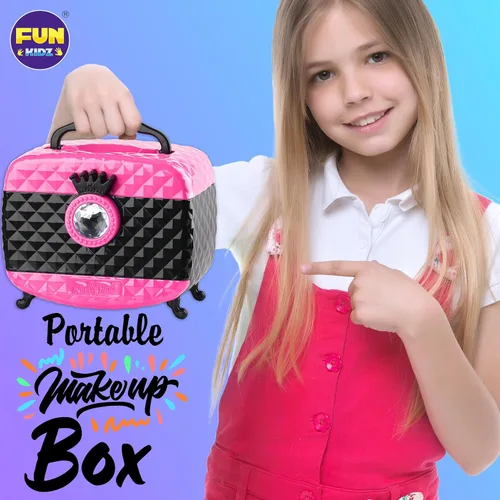 Miniatura 5 de Kit de maquillaje para niños, FunKidz 60 piezas de juguetes cosméticos lavables para jugar y fingir, caja de maquillaje de regalo para niñas