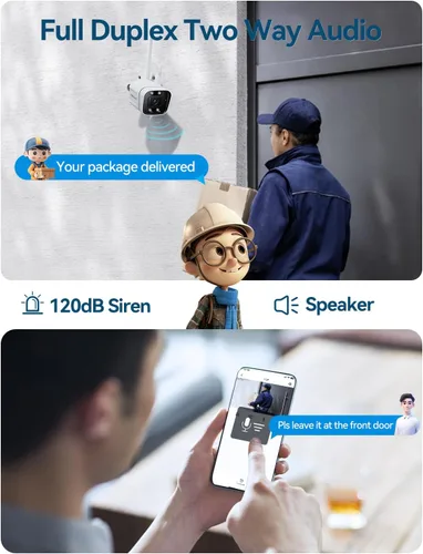 Miniatura 6 de Cámaras de seguridad FOSCAM 3K 5MP inalámbricas para exteriores, cámara WiFi de 5GHz y 2.4GHz para seguridad del hogar, cámara de vigilancia Blanco