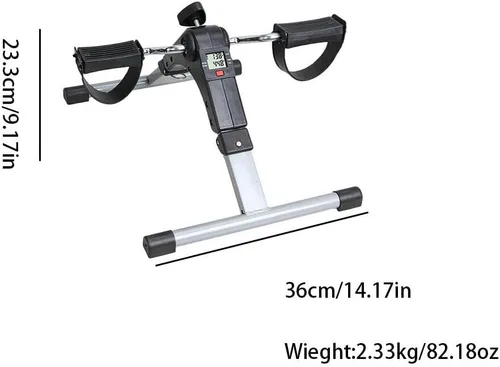 Miniatura 4 de Ejercitador de pedal de pie y pierna de brazo de EE. UU. Plegable debajo del escritorio Bicicleta estática (gris)