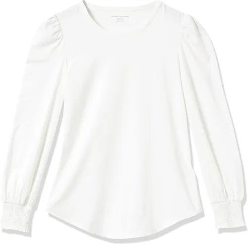 Miniatura 6 de Tienda Essentials - Camiseta de manga larga con cuello redondo y puños fruncidos para mujer