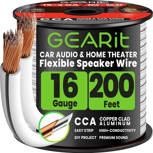 Miniatura 18 de Cable de altavoz Calibre 16, GearIT Pro Series Cable de altavoz 16/2 AWG (100 pies / 30.48 metros) Ideal para altavoces de cine en casa y altavoces