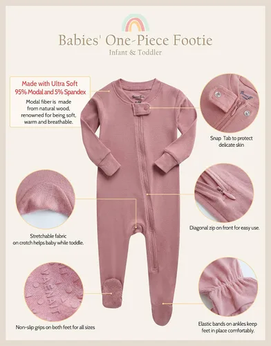 Miniatura 5 de VAENAIT BABY - Pijama para bebé prematuro para niños y niñas, pijama modal con pies cerrados para dormir y jugar, de primera calidad, disponible