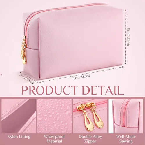 Miniatura 2 de Bolsas de cosméticos a granel de piel sintética para maquillaje, bolsa pequeña, bolsa de aseo de bricolaje, bolsa de aseo personal, organizador