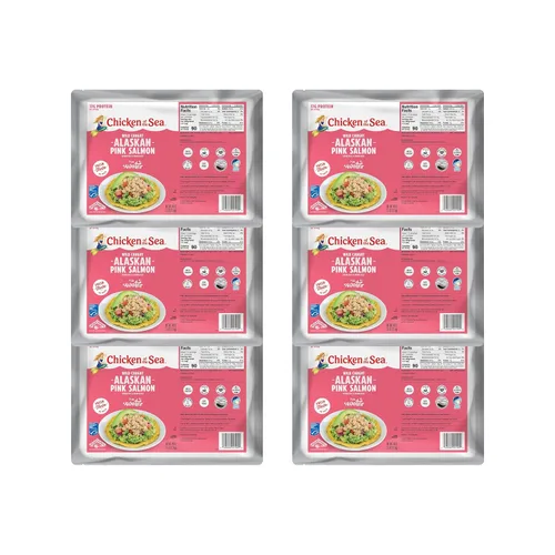 Miniatura 12 de Chicken of the Sea Salmón rosa de Alaska, paquetes de 2.5 oz. (Caja de 12), salmón capturado en la naturaleza, condimento para bagel de todo tipo
