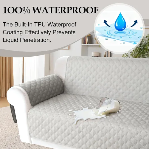 Miniatura 3 de HDCAXKJ Fundas de sofá esquineras para sofá seccional, protector de muebles, Gris claro, XXL