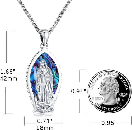 Miniatura 125 de Eusense San Miguel San Cristóbal San Benito San Judas Virgen María Collar chapado en oro 925 joyería religiosa para hombres y mujeres, collar