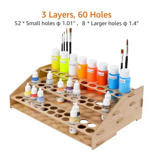 Miniatura 6 de Amazon Basics Estante organizador de pinceles y pintura para manualidades, con capacidad para hasta 60 botellas (52 1 pulgadas y 8 1.47 pulgadas)