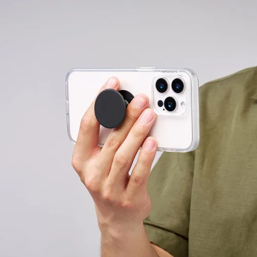Miniatura 6 de PopSockets Agarre para teléfono con soporte expandible, agarre adhesivo, color negro
