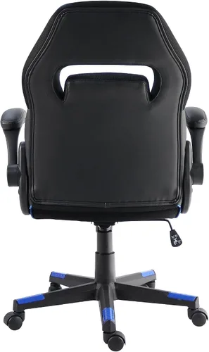 Miniatura 5 de NuSparc SpawnSafe - Silla para videojuegos, altura ajustable, reposabrazos abatibles, giro de 360°, negro/azul