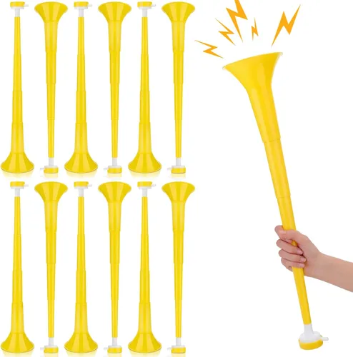 Miniatura 8 de Kathfly Vuvuzelas - Cuerno de fútbol de estadio plegable de 23.6 pulgadas, generador de ruido de estadio, sonido fuerte, bocinas deportivas de mano