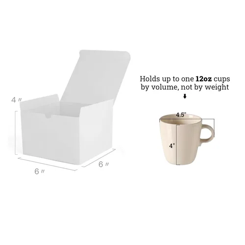 Miniatura 2 de MESHA Cajas de regalo blancas de 6 x 6 x 4 pulgadas, 50 unidades, caja de propuesta de dama de honor, cajas de regalo pequeñas de papel reciclado