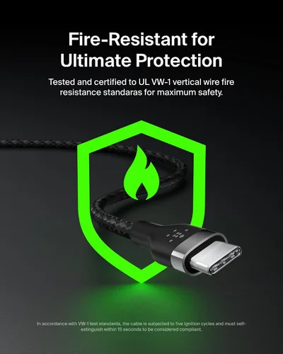 Miniatura 8 de Belkin BoostCharge Pro Flex Cable de Carga USB-C a USB-C Trenzado (2M/6.6 pies), Cable de Carga Rápida USB-IF para iPhone Serie 16, MacBook Pro
