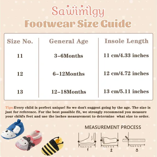 Miniatura 6 de Sawimlgy Pantuflas de dibujos animados para recién nacidos, para bebés, niños y niñas, suela antideslizante suave, suela antideslizante, zapatos