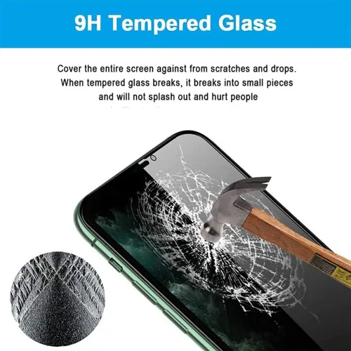 Miniatura 5 de Protector de pantalla de privacidad para iPhone 11/XR, borde 2.5D, cobertura completa, anti-espía 9H, protector de pantalla de vidrio templado