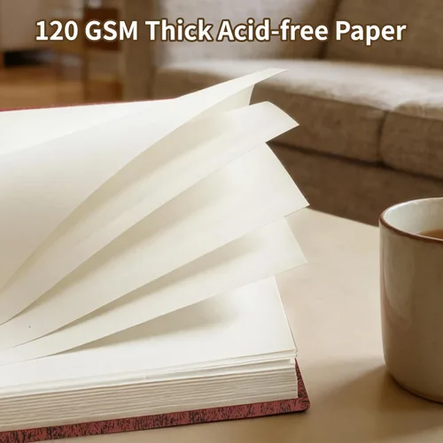 Miniatura 4 de Mlife Cuaderno grueso A5 en blanco, 288 páginas A5, papel liso de 4.23 oz/m², cuaderno de bocetos vintage de tapa dura con estampado floral dorado