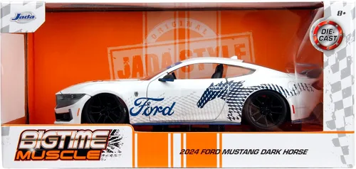 Miniatura 7 de Jada Big Time Muscle 1:24 2024 Ford Mustang GT Dark Horse - Auto fundido a presión, juguetes para niños y adultos