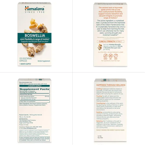 Miniatura 6 de Himalaya Boswellia, apoyo articular para movilidad y flexibilidad, promueve la preservación de tejidos, 250 mg, 120 cápsulas