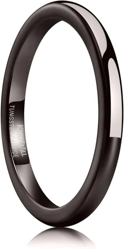 Miniatura 64 de King Will Alianza de boda de carburo de tungsteno para hombres y mujeres, anillos de promesa para parejas abovedados de alto pulido