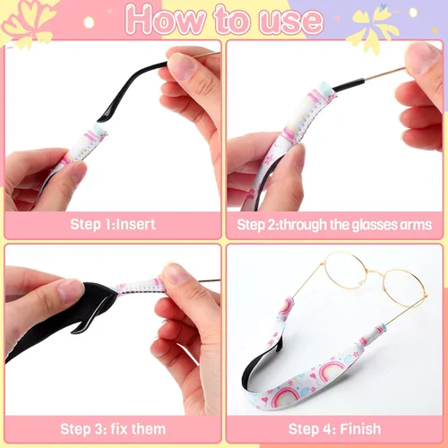 Miniatura 4 de 6 piezas de correa ajustable para lentes de sol para niños, retenedor de gafas de sol flotantes, de neopreno, para deporte, para gafas de sol