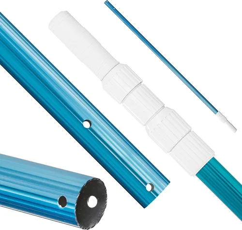 U.S. Pool Supply Poste telescópico de piscina de 10 pies – Red de aluminio para piscina, rastrillo, cepillo, mango de cabeza al vacío, adjunta