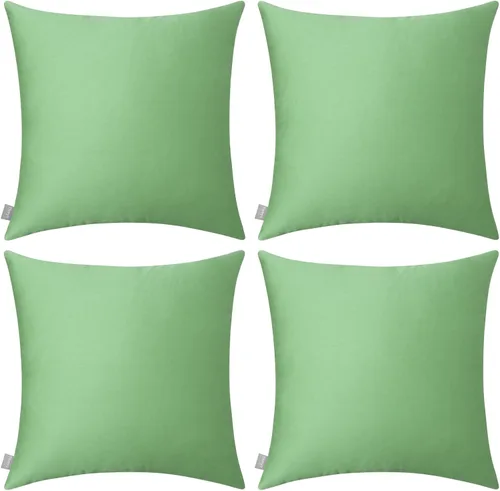 Miniatura 45 de Thmyo - Paquete de 4 fundas de almohada decorativas de 100 % algodón para lumbar, cómodas, sólidas, para Navidad/Halloween, fundas de cojín Blanco