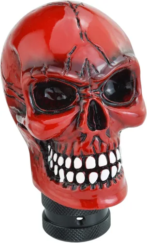 Miniatura 13 de Lunsom Pomo de palanca de cambios con forma de calavera de resina, perilla de palanca de cambios para transmisión de auto, compatible con vehículos