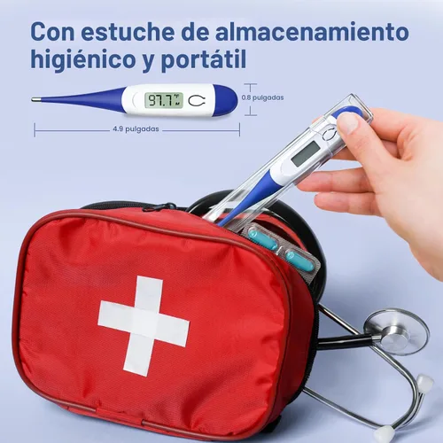 Miniatura 7 de Boncare Termómetro digital de 10 segundos para adultos y niños, termómetro rectal preciso y seguro para bebé con alarma de fiebre, termómetro oral