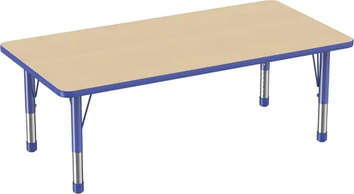 Miniatura 120 de FDP - Mesa rectangular para actividades escolares y aulas (24 x 36 pulgadas), patas gruesas para niños pequeños, altura ajustable de 15 a 24
