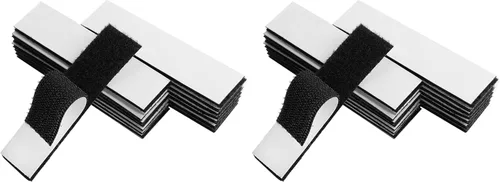 Miniatura 12 de Melsan - Cinta adhesiva cuadrada de velcro, cierre adhesivo para interiores y exteriores en lugar de agujeros y tornillos, tiras de montaje Blanco