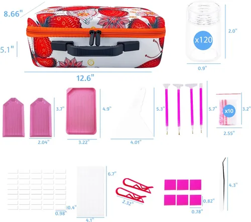 Miniatura 5 de Contenedores de almacenamiento para pintura de diamantes, caja de almacenamiento de accesorios y herramientas de arte de diamantes de 120 ranuras
