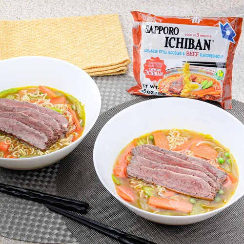 Miniatura 6 de [SAPPORO ICHIBAN] Fideos Ramen, sabor a carne, fideos instantáneos japoneses de sabor nº 1 (3.5 onzas x 24 paquetes) Paquete de 24