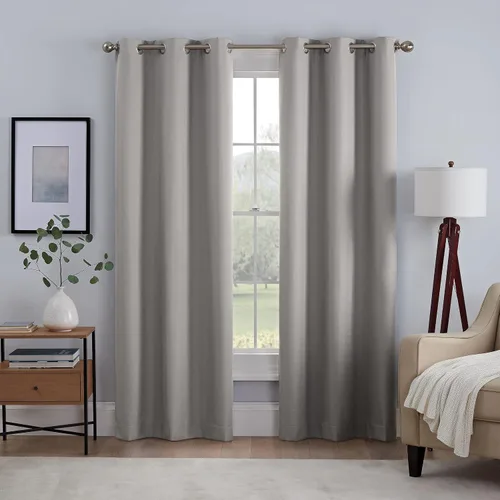 Eclipse Kylie - Cortinas de ventana con forro para sala de estar (2 paneles), 37 x 95 pulgadas, color gris