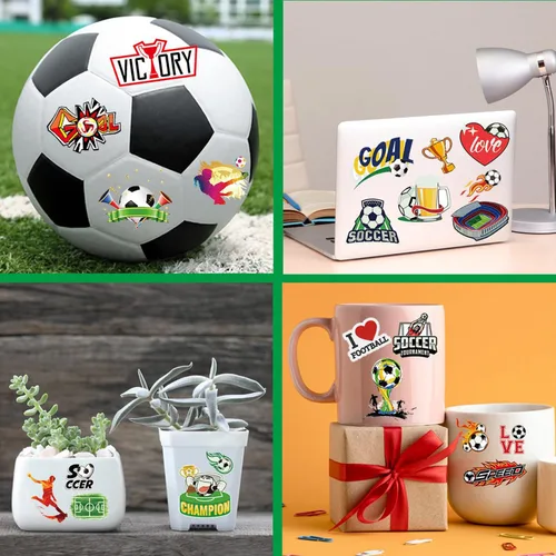 Miniatura 6 de VICDUEKG 200 tatuajes temporales para deportes de fútbol para niños, tatuajes que brillan en la oscuridad para niños y niñas, calcomanías de tatuaje