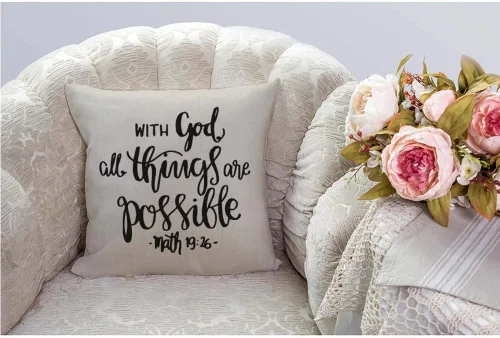 Miniatura 2 de HGOD DESIGNS Funda de almohada con versículo bíblico, esperanza cristiana religiosa con Dios, todas las cosas son posibles, fundas de almohada