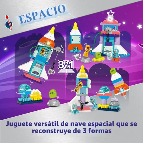 Miniatura 2 de LEGO DUPLO - Transbordador espacial 3 en 1, juguete de construcción para niños y niñas, a partir de 3 años, regalo para Navidad, actividad