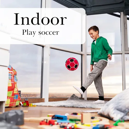 Miniatura 3 de Linkidea Balón de fútbol tamaño 4 para interior, pelota de fútbol suave para el interior de la casa, divertido regalo de fútbol para niños con bomba